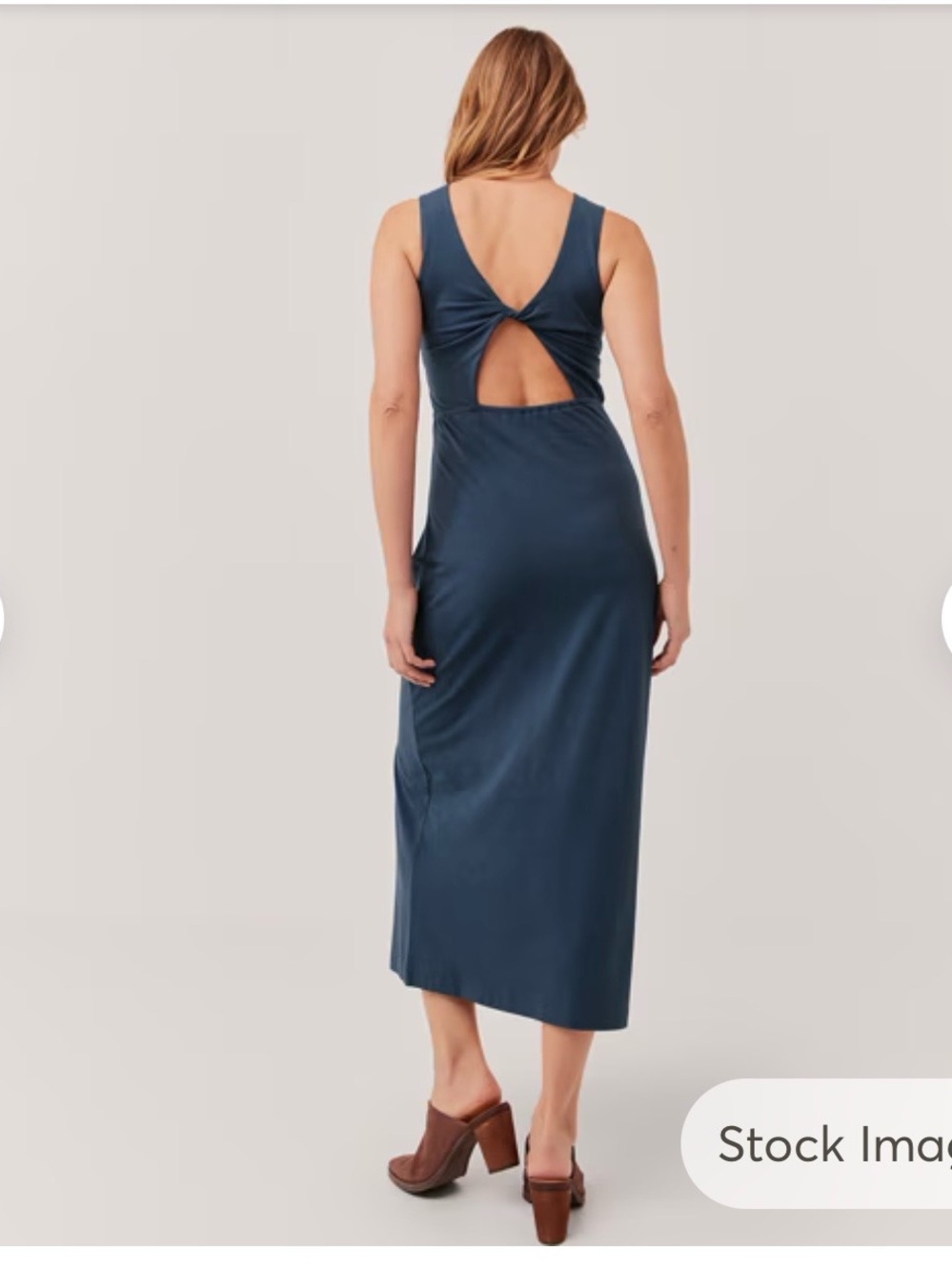 Pact Women's Organic soirée Tank Dress Twist Back Blue XL Midi